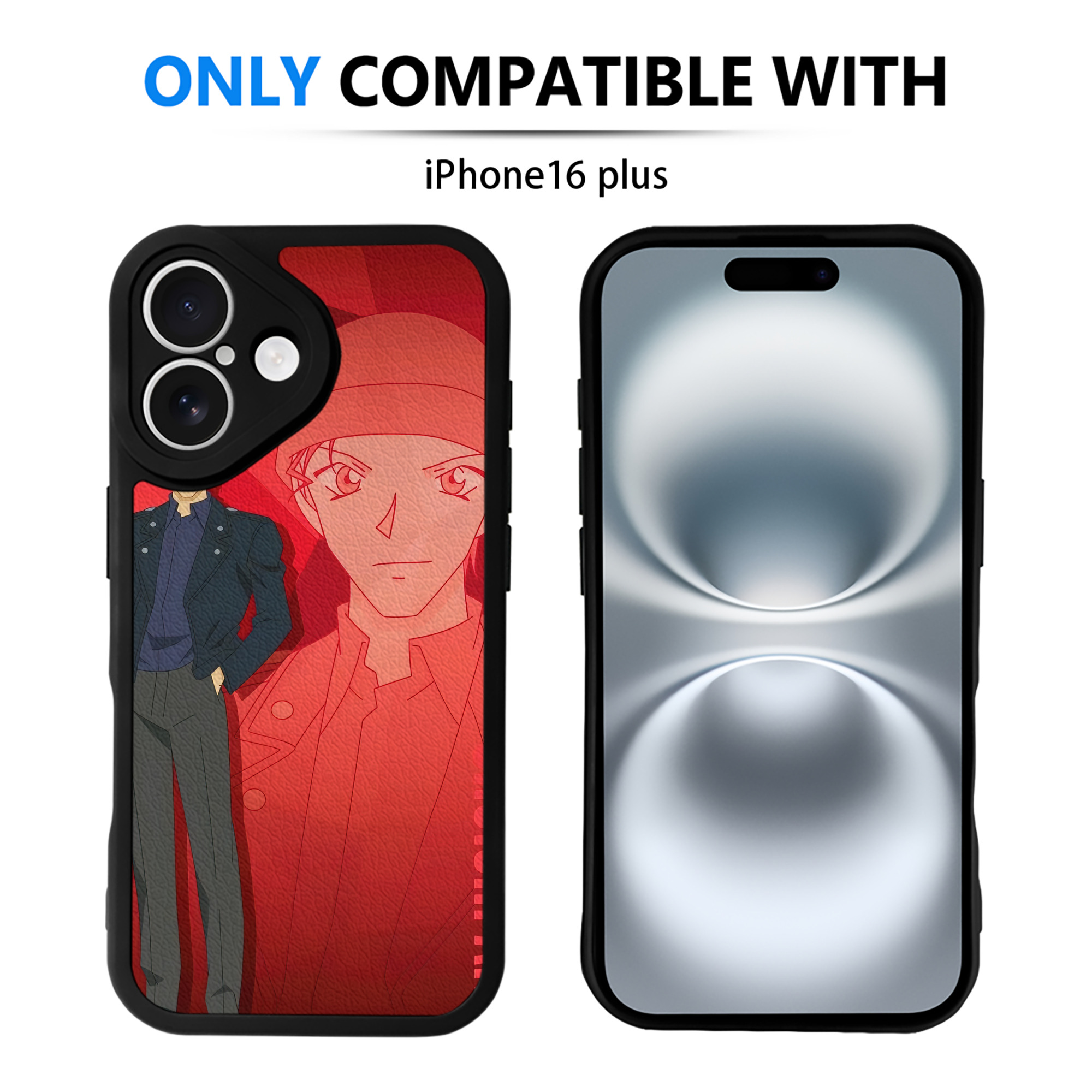 （画像用） 名探偵コナン Detective Conan 【iPhone 16シリーズ対応】シリコンスマホケース（レザー調） 材質：シリコン